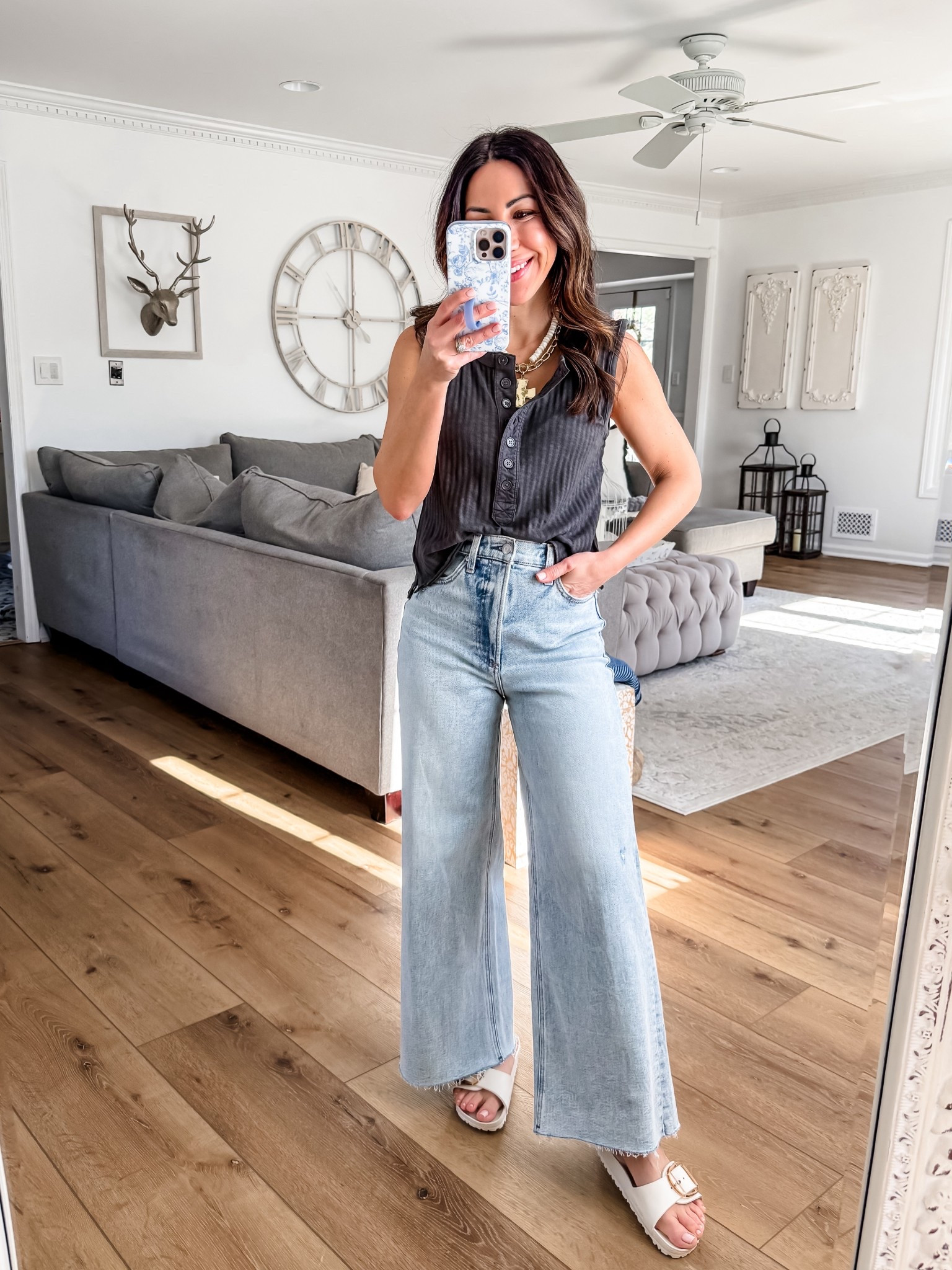 Pistola jeans, 26. Tank small. Shoes TTS.

#LTKOver40 #LTKPetite #LTKSaleAlert