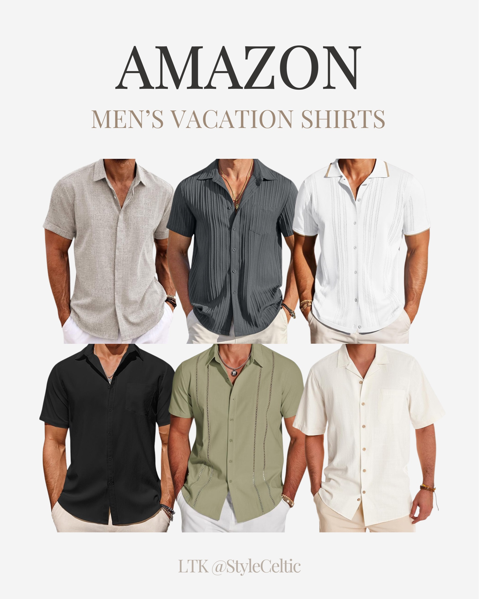 Amazon Men’s Vacation Shirts ✨
.
.
Amazon men’s fashion, Amazon finds, Amazon for men, Amazon men’s lululemon dupes, men’s vacation shirts, men’s clothing, neutral men’s clothes, neutral clothing, men’s summer clothes, dressy tops, summer wedding outfits, men’s wedding outfits, men’s button up shirts, men’s gift guide, gifts for him, husband gifts, fiance gifts, boyfriend gifts, Father’s Day gifts, golf shirts, golf outfits, travel outfits, men’s casual, men’s comfy casual, casual date night outfits, under $50, activewear, party shirts, cruise shirts, cruise outfits, beach outfits, beach shirts, engagement photo shirts

#LTKfindsunder50 #LTKstyletip #LTKmens