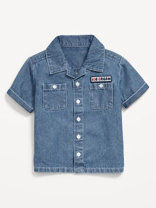 Short-Sleeve Embroidered Pocket Shirt for Toddler Boys | Old Navy (CA)