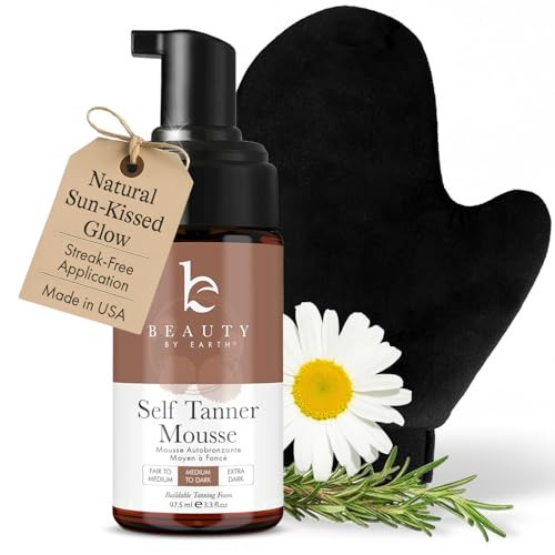 Self Tanner Tanning Mousse Kit - USA Made with Natural & Organic Ingredients, Self Tanner Mousse and Mitt, Tan Kit, Fake Tan Tanning Foam, Medium to Dark, Sunless Tanners Best Sellers | Amazon (US)