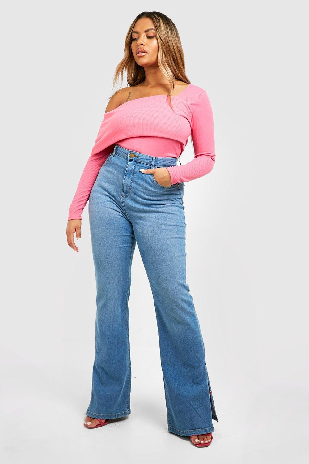 Plus Rib Asymmetric Bodysuit | Boohoo.com (US & CA)