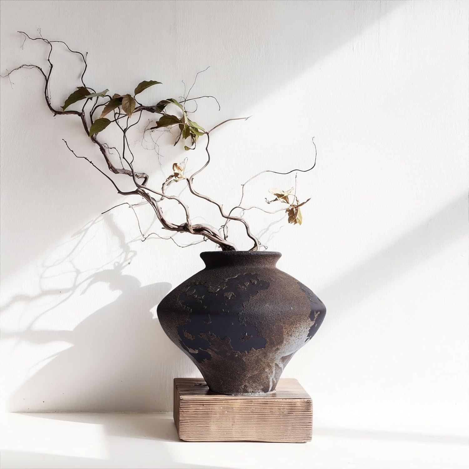 Wabi Sabi Rusty Vintage Vase, 6.3" Tall Wabi Sabi Decor Rustic Farmhouse Pottery Vase for Centerpiece, Textured Pottery Flower Vases for Home Decorative, Table, Living Room, Bedroom, Bathroom, Kitchen | Amazon (US)