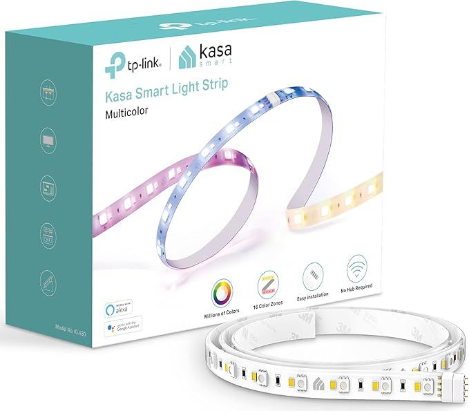 Kasa Smart LED Light Strip KL430, 16 Color Zones RGBIC, 6.6ft Wi-Fi LED Lights Work with Alexa, G... | Amazon (US)