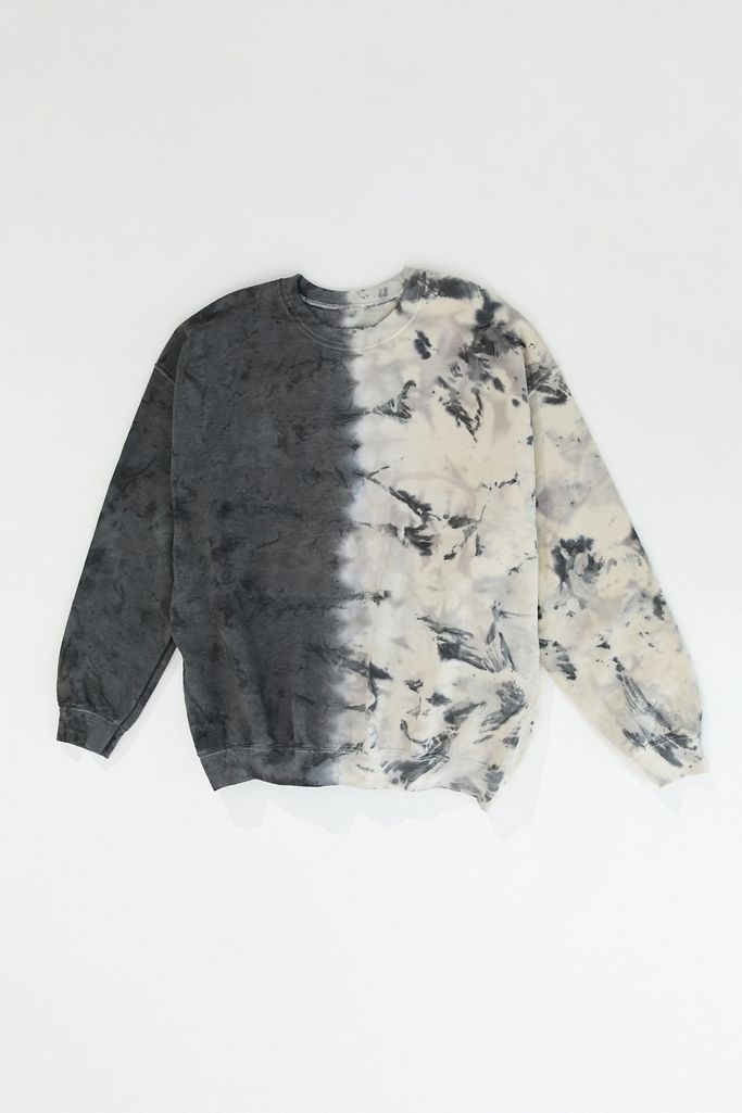 Urban Renewal Recycled Split Tie-Dye Crew Neck Sweatshirt | Urban Outfitters (US and RoW)