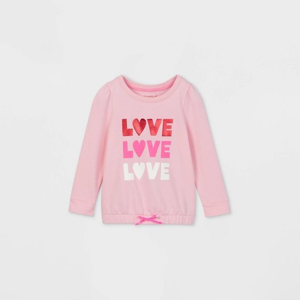 Toddler Girls' 'Love' Sweatshirt - Cat & Jack™ Pink | Target