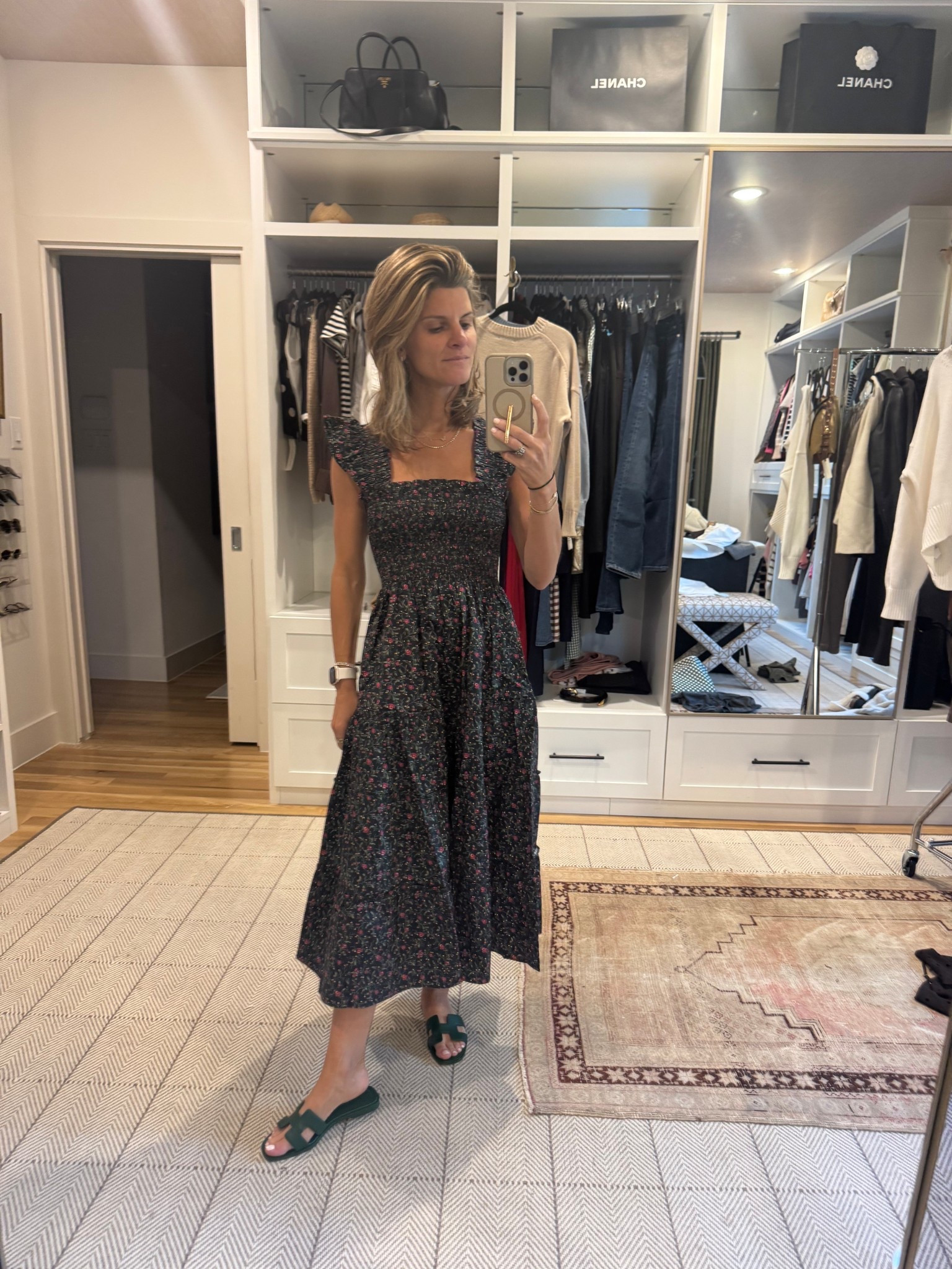 New Hillhouse nap dress - wearing XS. Shoes are Hermes 