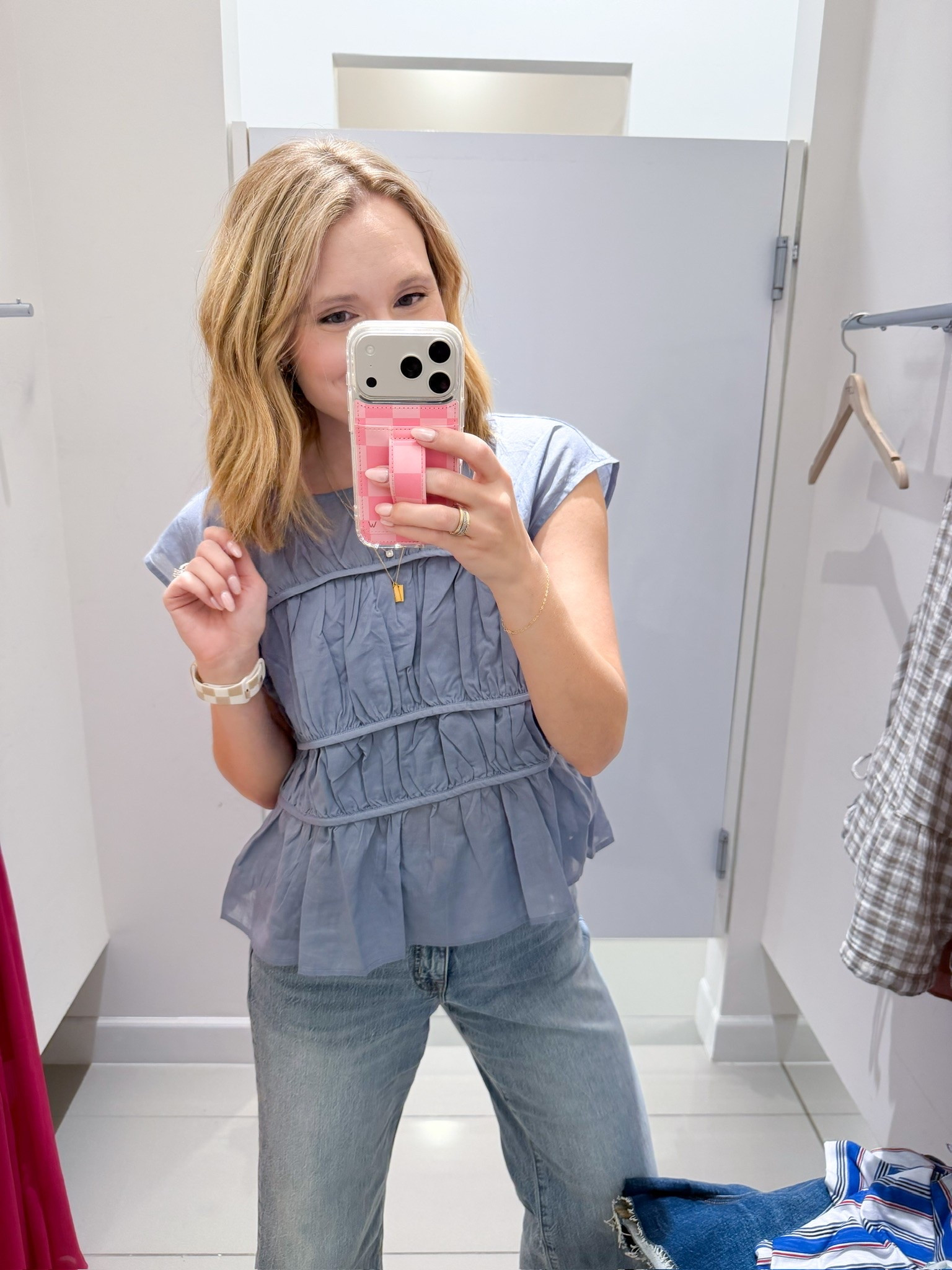 Yes - I’ve been wearing this @Loft top on repeat. The multi layer ruching is so cute and looks great with all my shorts.

//
Loft top
Short sleeve denim tops
Transitional tops

#LTKgrwm #LTKdayinmylife