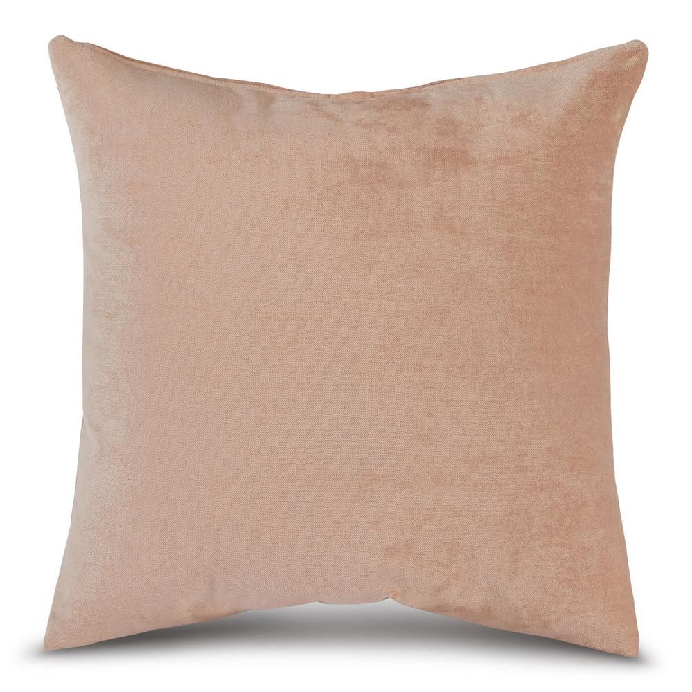 Greendale Home Fashions Solid Sugar Velvet 24 in. x 24 in. Square Throw Pillow Cover-TP1600-Sugar... | The Home Depot