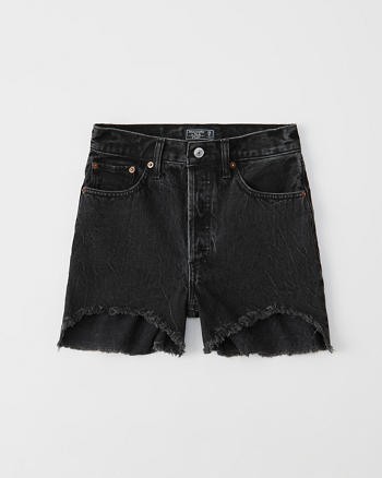 High Rise Mid-Length Denim Shorts | Abercrombie & Fitch US & UK