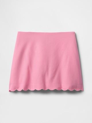 Linen-Blend Scalloped Mini Skort | Gap (US)