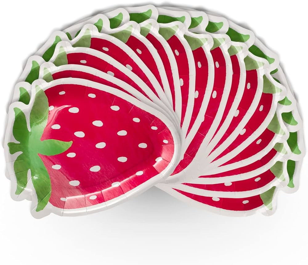 16 Strawberry Plates Strawberry Plates For Strawberry Party Decorations Strawberry Birthday Decor... | Amazon (US)
