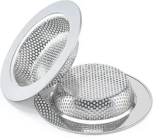 Honmein 2 Pcs Sink Strainer for Most Kitchen Sink Drain Basket, Upgraded Double-Layer Safe Design... | Amazon (US)