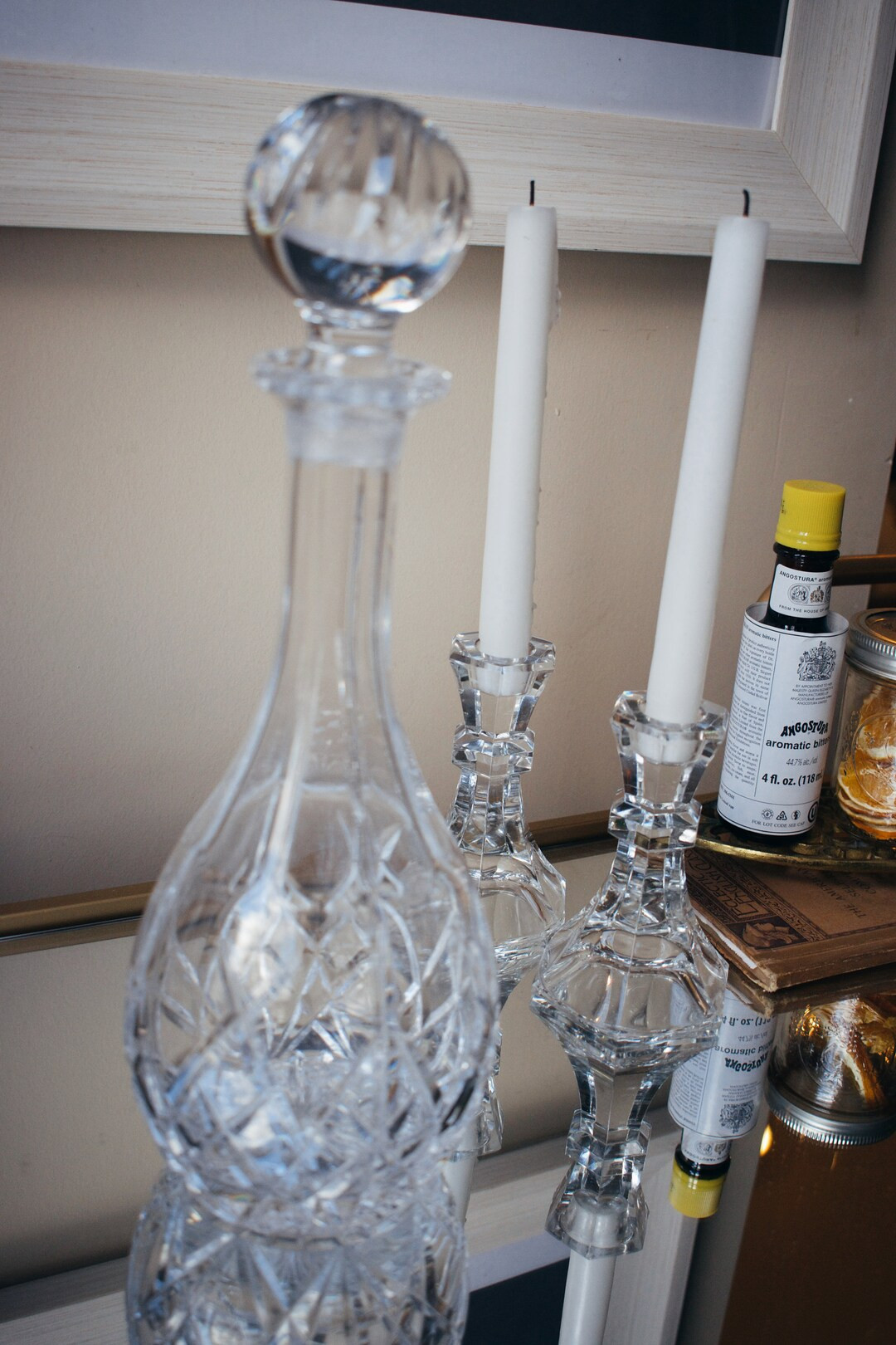 Vintage Crystal Cut Glass Decanter With Original Vintage Glass Topper - Etsy | Etsy (US)