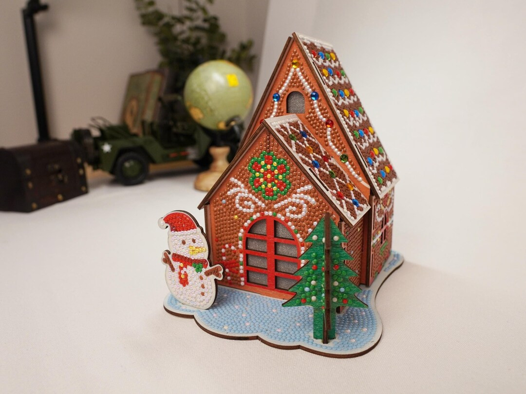 DIY Craft Kit Gingerbread House Diamond Painting Kit, Holiday Ornament, Festive Home Décor - Ets... | Etsy (US)