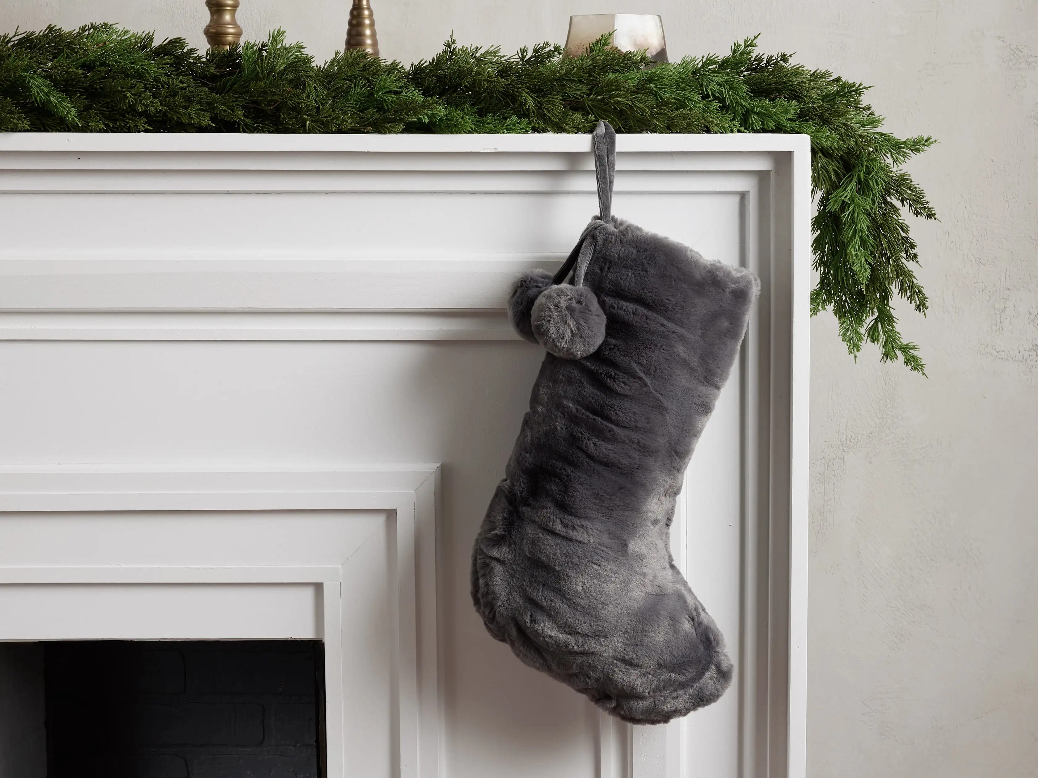 Faux Fur Ruched Stocking | Arhaus