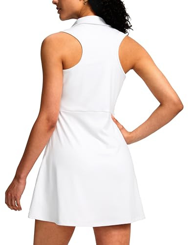 Viodia Tennis Golf Dresses for Women Workout Exercise Athletic Dress with Shorts Womens Polo Golf Outfit with Pockets White XXL | Amazon (US)