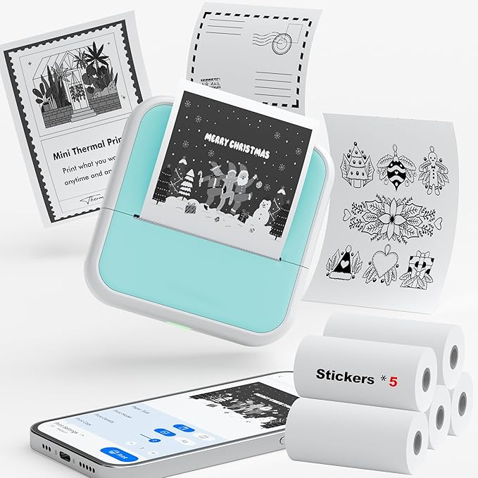 Mini Sticker Printer - Bluetooth Inkless Portable Thermal Sticker Maker for iphone & Android, Poc... | Amazon (US)