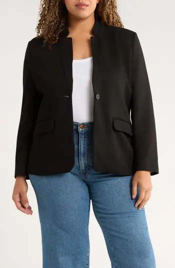 Inverted Notch Collar Cotton Blend Blazer | Nordstrom