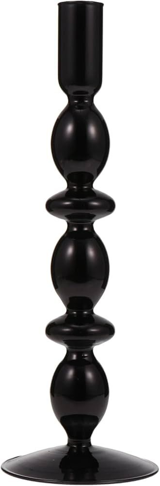 SEWACC Christmas Decorations Retro Glass Candle Holder Clear Glass Taper Candle Holder Candlestic... | Amazon (US)