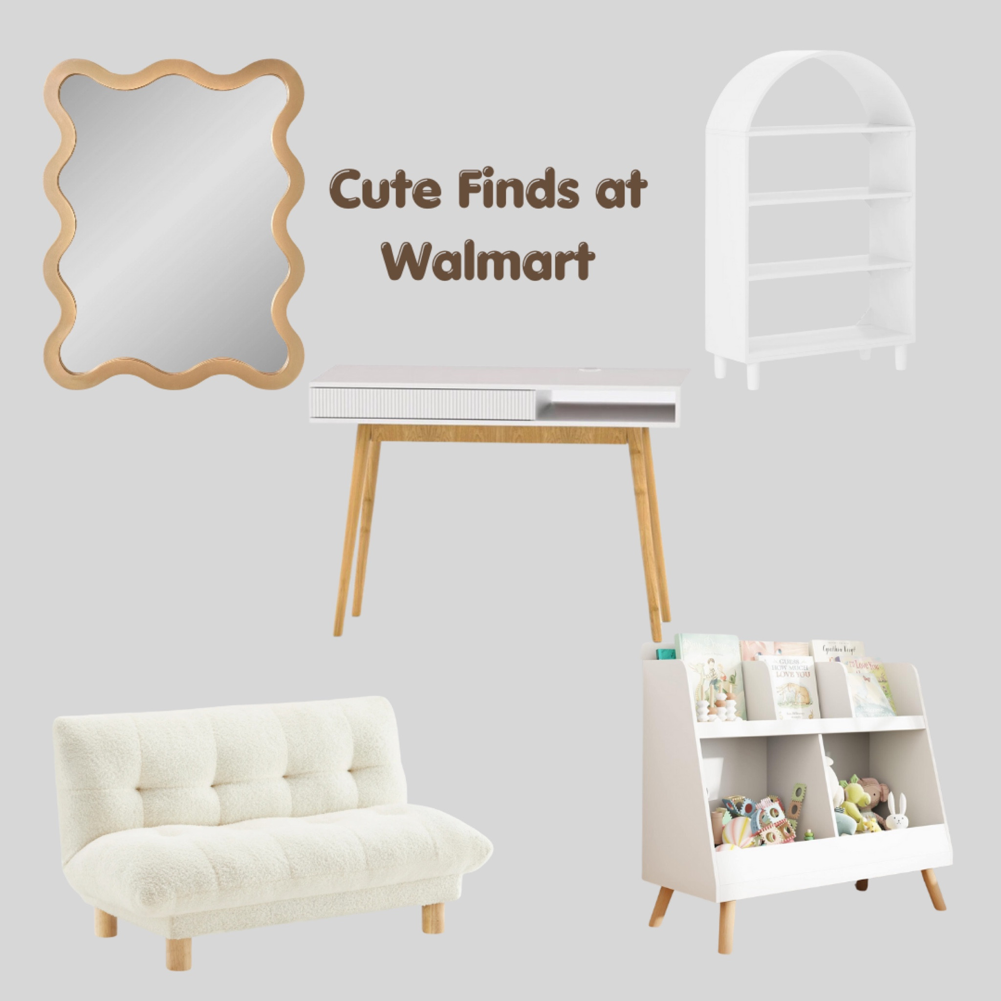 Transform your little one’s space with these adorable finds from Walmart!  From a comfy sofa perfect for lounging, to stylish toy storage, plus a functional desk for creativity and study time. The charming arched shelf adds a touch of whimsy, and the playful wavy mirror ties it all together. It’s everything you need to create a cozy and fun space your kids will love! 

#LTKFamily #LTKHome #LTKKids