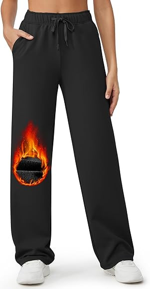 G4Free Fleece Lined Pants Women Wide Leg Sweatpants with Pockets Winter Warm Casual Yoga Trousers | Amazon (US)
