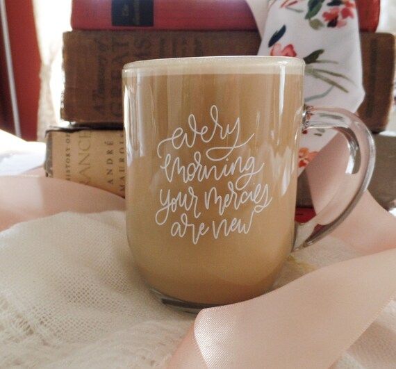 Every Morning Your Mercies Are New Glass Mug  Scripture | Etsy | Etsy (US)