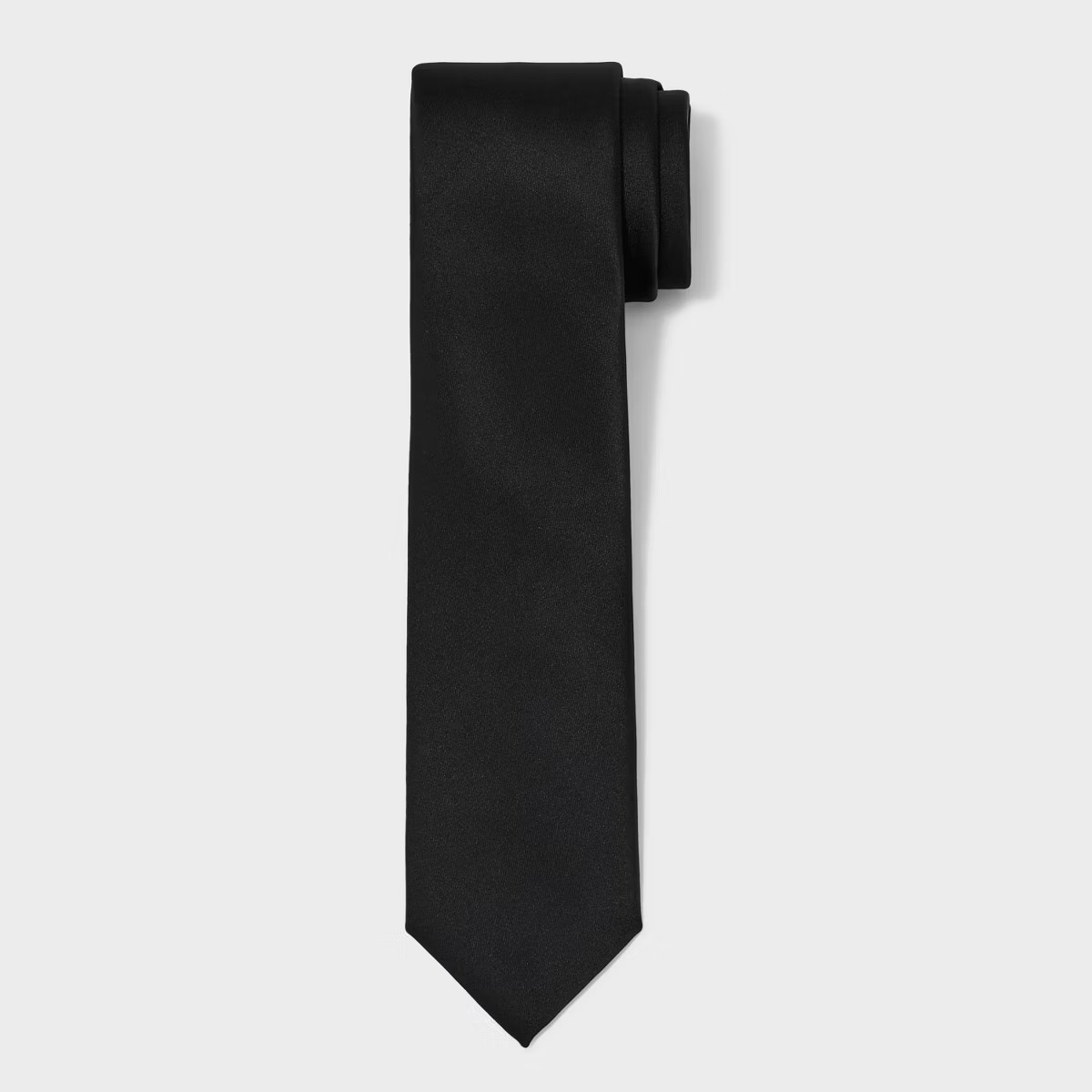 Men's Solid Satin Neck Tie - Goodfellow & Co™ Black One Size | Target