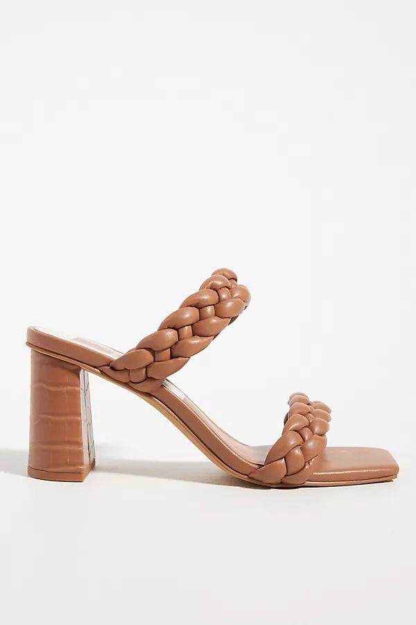 Dolce Vita Braided Heeled Slide Sandals By Dolce Vita in Yellow Size 7 | Anthropologie (US)
