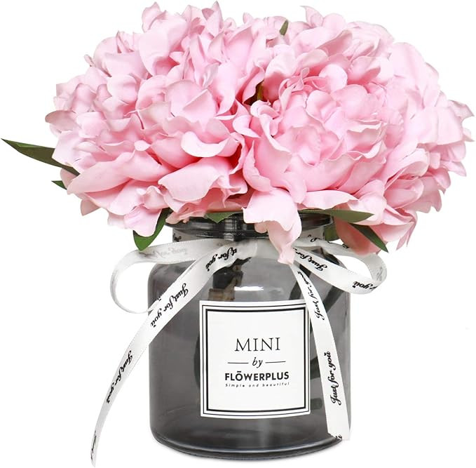 Rocinha Artificial Flowers with Vase Peony Fake Flowers Bouquet Faux Flowers in Vase for Wedding,... | Amazon (US)
