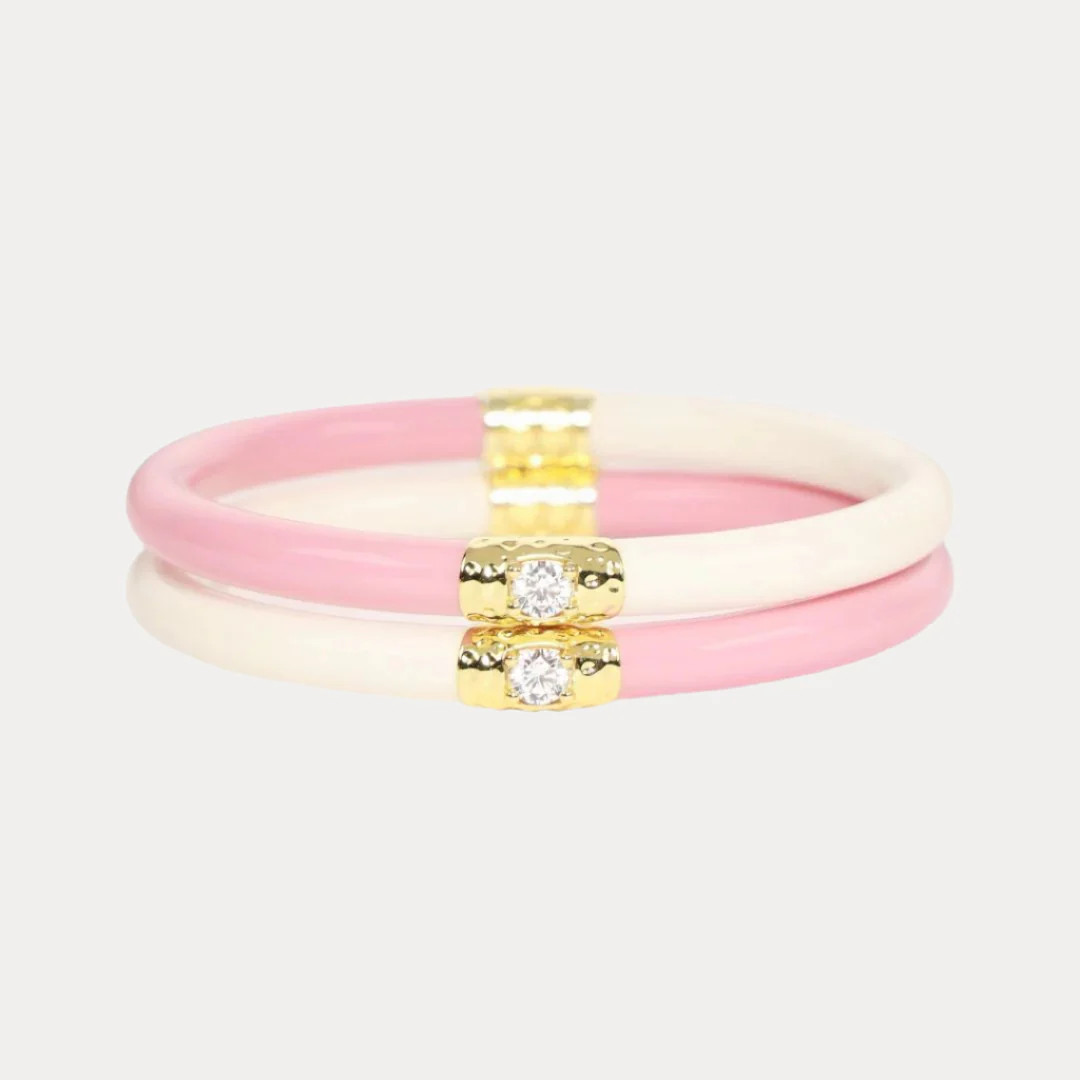 Pink/Ivory Yin & Yang All Weather Bangles® (AWB®) | BuDhaGirl