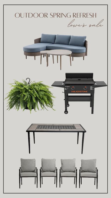 Patio furniture on sale, Lowe’s outdoor finds, patio decor, griddle sale, outdoor dining table, plant sale, patio refresh 

#LTKsalealert #LTKhome #LTKSeasonal