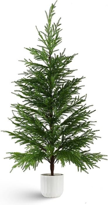 4FT Norfolk Pine Tree for Christmas Decorations, Artificial Christmas Trees with White Pot, Fake ... | Amazon (US)