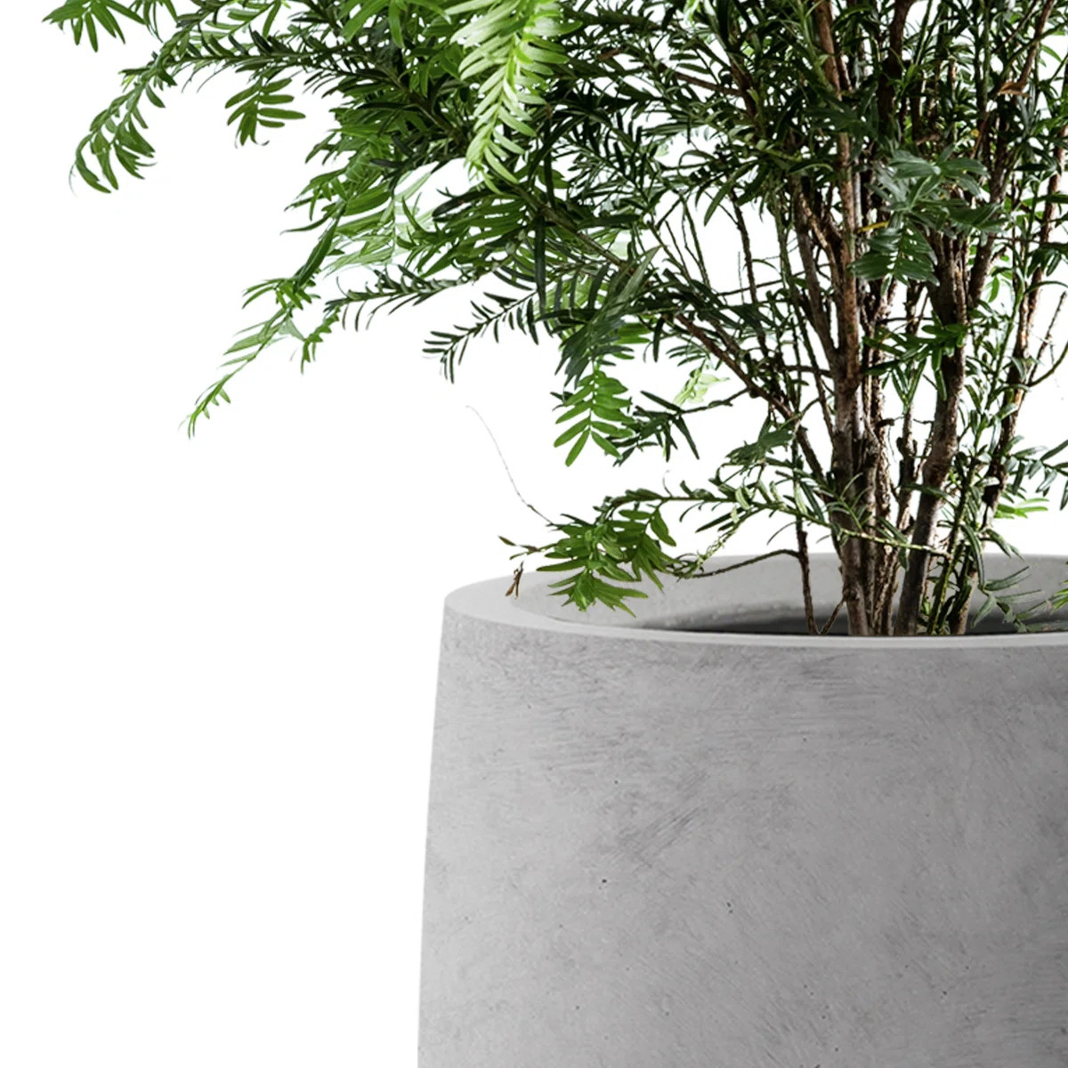 16" W x 21.5" H Concrete Tall Round Flower Planter Handcrafted Brown Large Plant Pots with Draina... | Wayfair North America