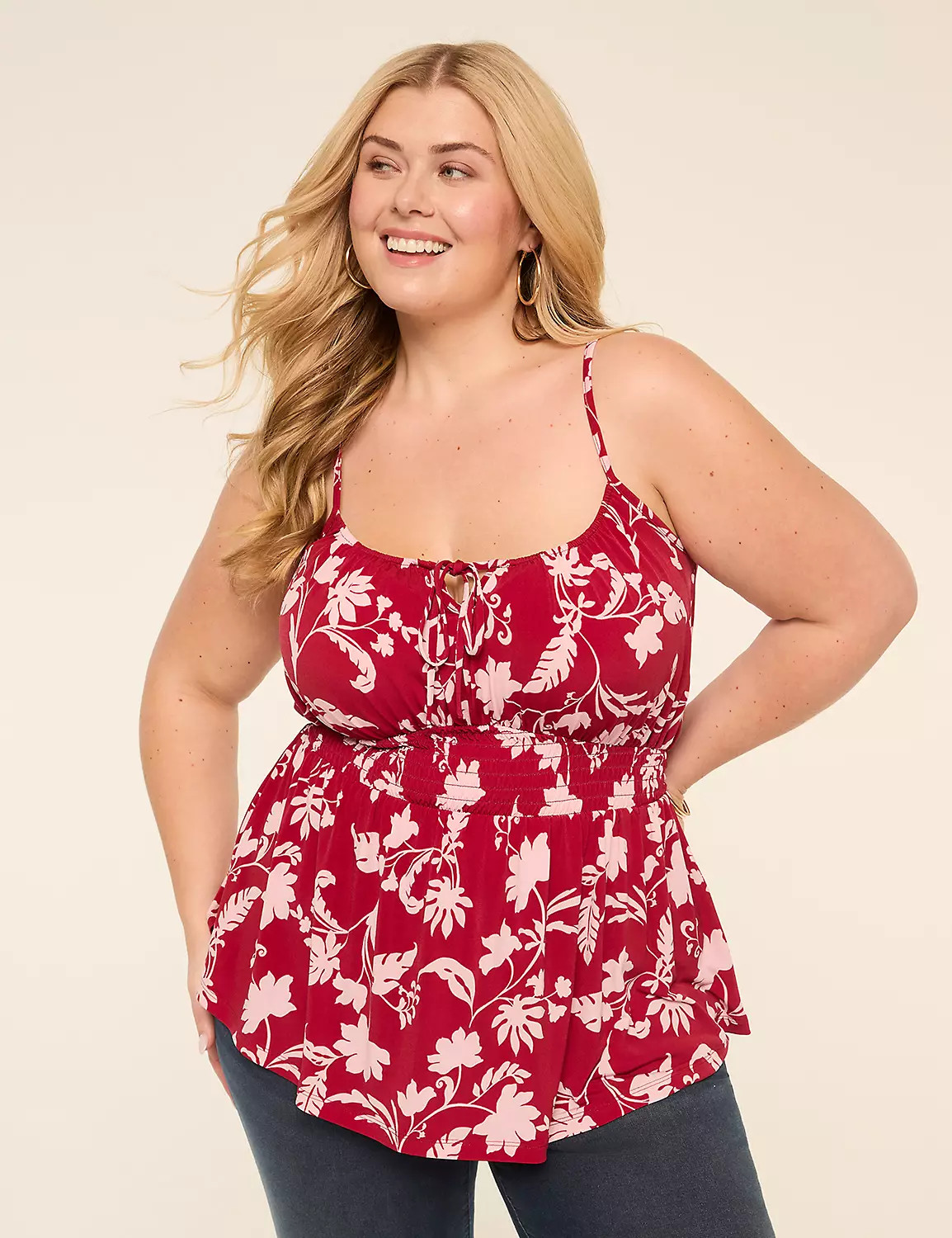 Tie-Neck Peplum Tank | Lane Bryant (US)