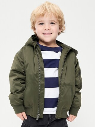 Water-Resistant Oversized Satin Bomber Jacket for Toddler Boys | Old Navy (US)