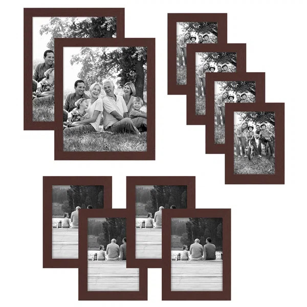 Chaya Picture Frame Set, 10 Pieces with 8" x 10", Four 5" x 7", and Four 4" x 6" - Gallery Wall | Wayfair North America