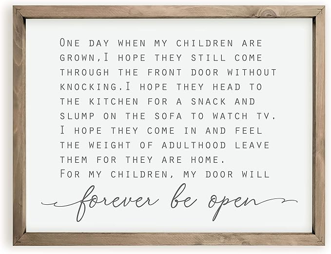 My Door Will Forever Be Open Framed Grandparent Wood Farmhouse Wall Sign (12x15) | Amazon (US)