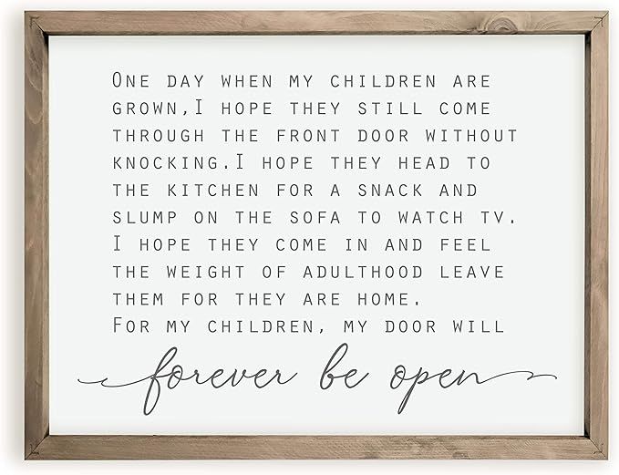 My Door Will Forever Be Open Framed Grandparent Wood Farmhouse Wall Sign (12x15) | Amazon (US)
