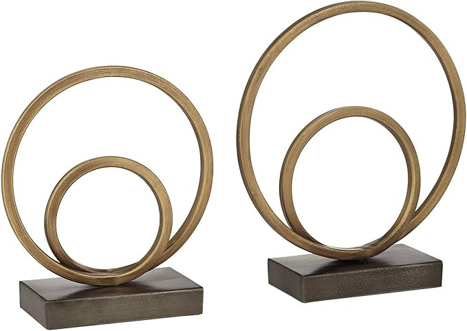 Studio 55D Topanga 11" and 9" Metal Ring Sculptures Set of 2 | Amazon (US)