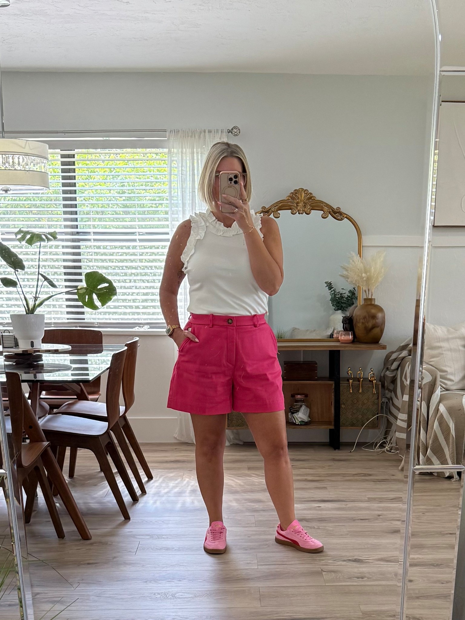 How cute is this ruffled bodysuit from Amazon. The bodice is ribbed. I sized up to an xl as I always do and recommend for bodysuits. 

My shorts are from Spanx and I’m wearing a Large. 

Sneakers are Puma from DSW

Melinda Maria Jewelry:
Use code LEEANN for 10% off

Summer style, summer outfit, vacation outfit, 

#LTKStyleTip #LTKFindsUnder100 #LTKSeasonal