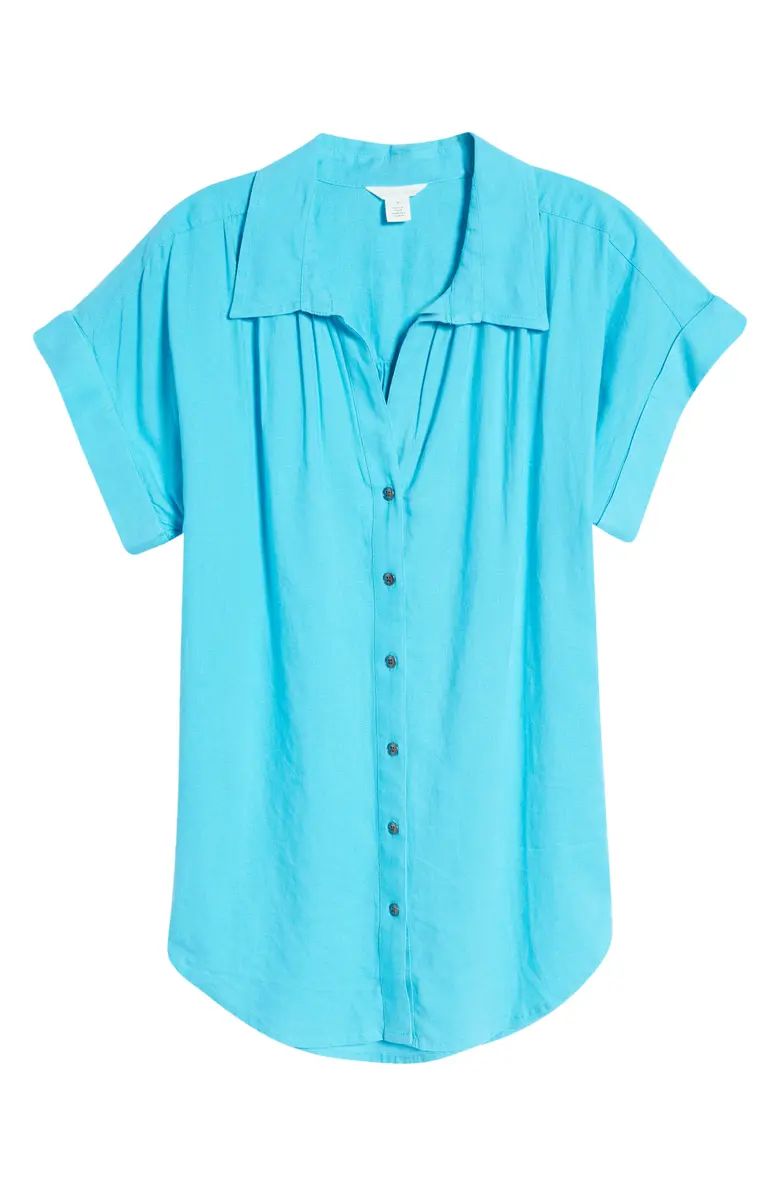 Caslon® Linen Blend Camp Shirt | Nordstrom | Nordstrom