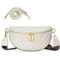 Cross Body Bag Shoulder Purses for Women Trendy White Small Genuine Leather Belt Sling Bum Fashio... | Amazon (US)