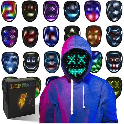 MEGOO Led Mask with Gesture Sensing | Light up Transforming Face Mask | Cool Digital Glow Mask | ... | Amazon (US)