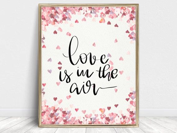 Valentines Day Printable Wall Art Love is in the Air | Etsy Colombia | Etsy ROW