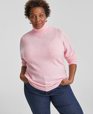 Charter Club Plus Size Cashmere Turtleneck Sweater, Created for Macy's - Macy's | Macy's