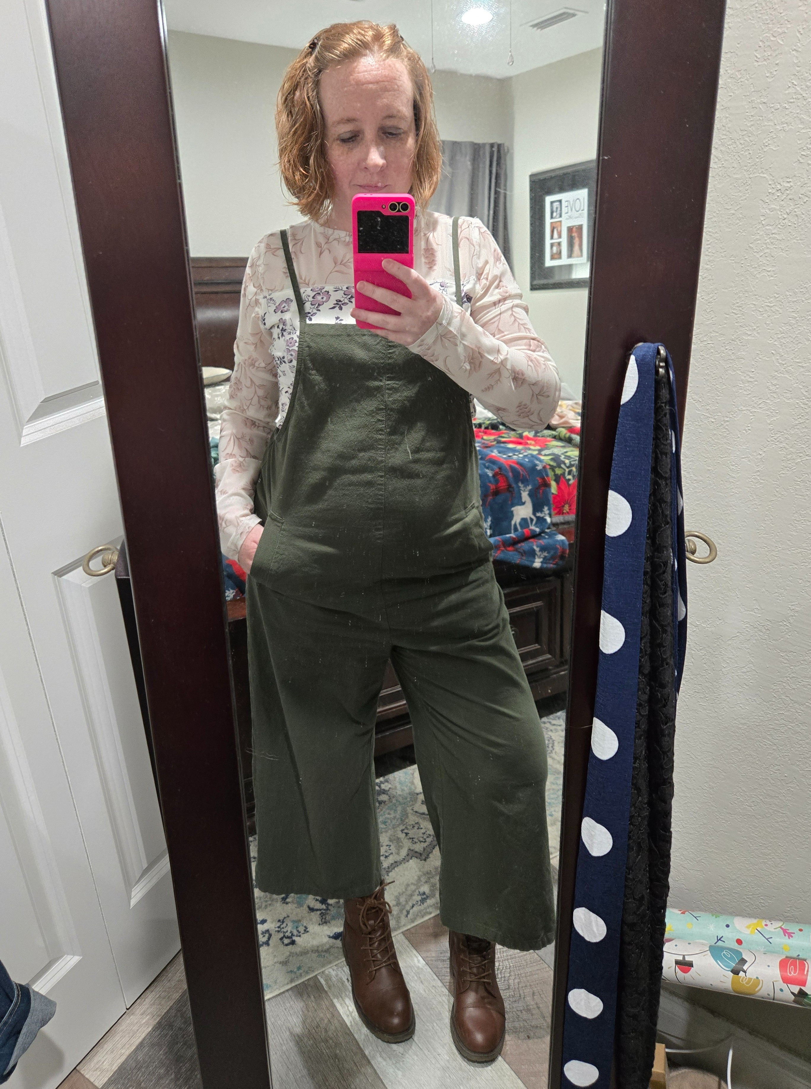 I love finding new ways to wear these green overalls, and this mesh top was a fun way to switch things up! 

 #LTKootd #LTKPetite #LTKStyleTip