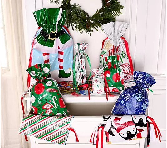 Kringle Express 50-piece Gift Bag & Tags Set - QVC.com | QVC