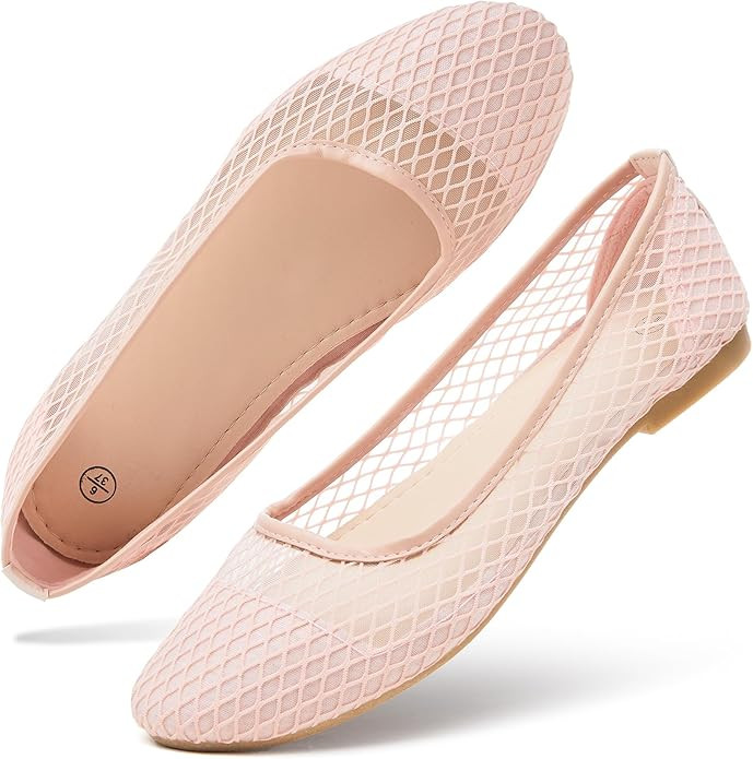 hash bubbie Women's Flats Shoes Ballet Flats Womens Knit Mesh Washable Dress Shoes Comfortable Sl... | Amazon (US)