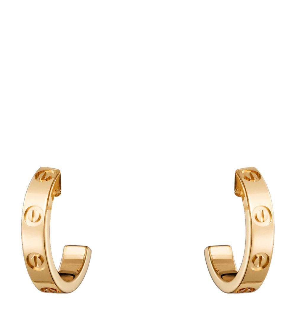 Yellow Gold LOVE Hoop Earrings | Harrods