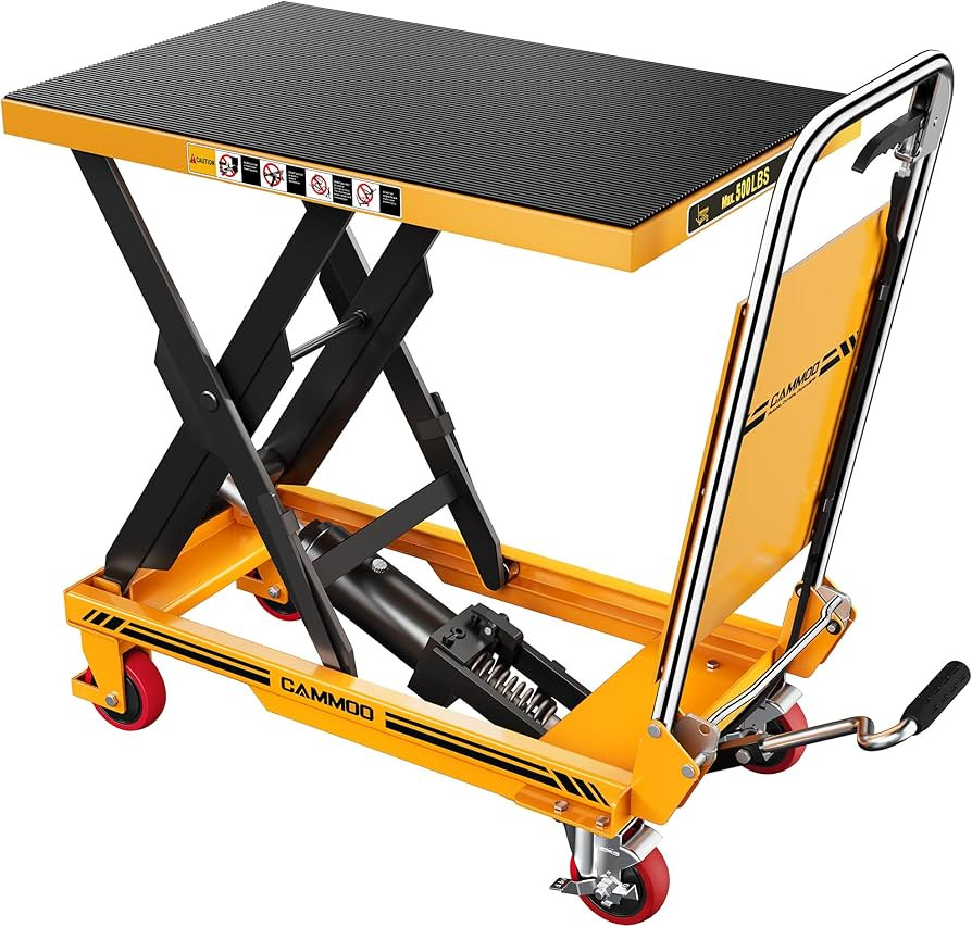 Foldable Hydraulic Lift Table Cart, 500lbs Capacity, 28.5" Lifting Height, Single Scissor Lift wi... | Amazon (US)